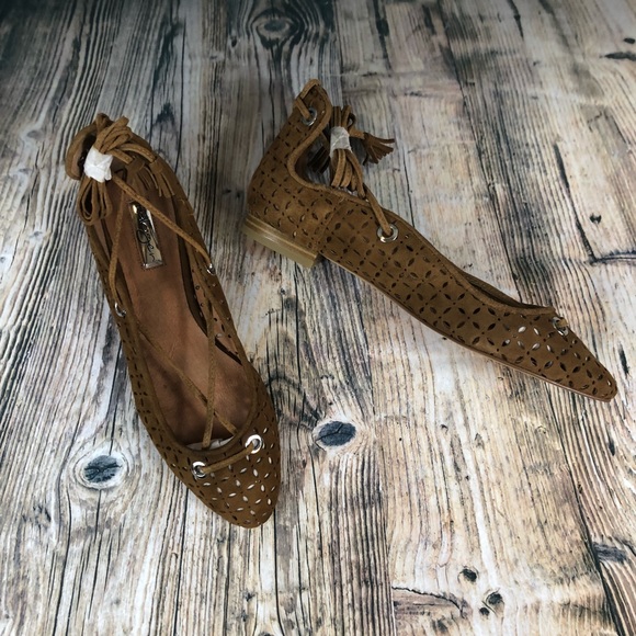 🆕 Halogen Leather Lace Up Flats Size 8.5 M - Picture 5 of 8